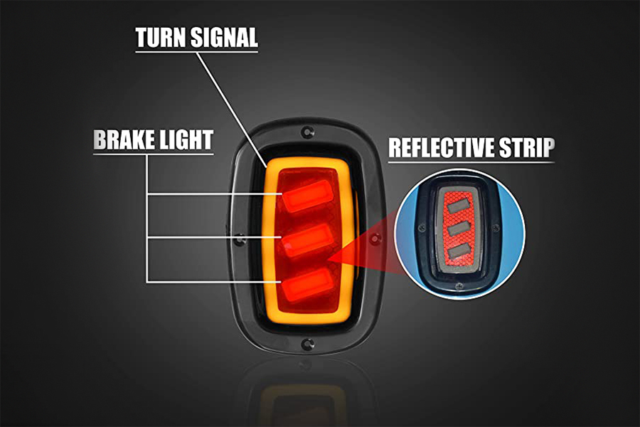 Set de lumini LED Deluxe Plus (Fit Club Car DS 1993-UP pe gaz și cărucior de golf electric)