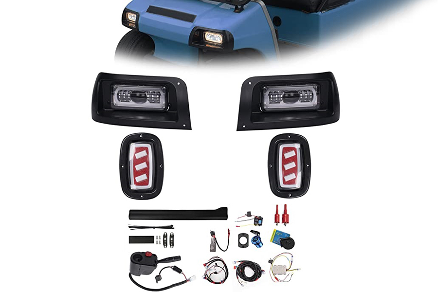 Set de lumini LED Deluxe Plus (Fit Club Car DS 1993-UP pe gaz și cărucior de golf electric)