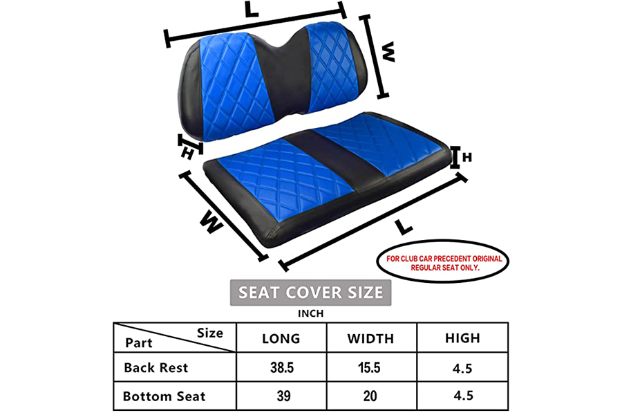 Huse pentru scaune pentru cărucior de golf Diamond Blue & Black