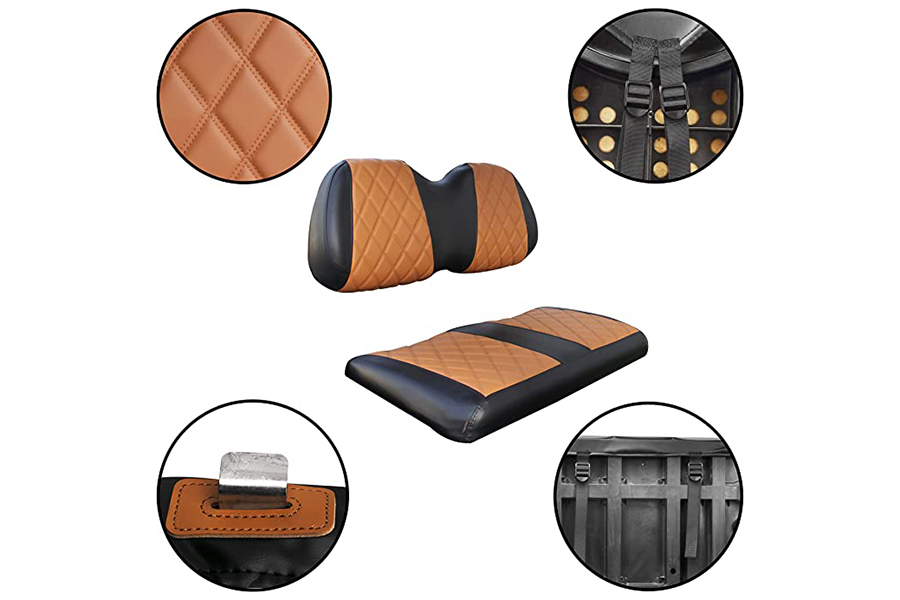 Huse pentru scaune pentru cărucior de golf Diamond Brown & Black