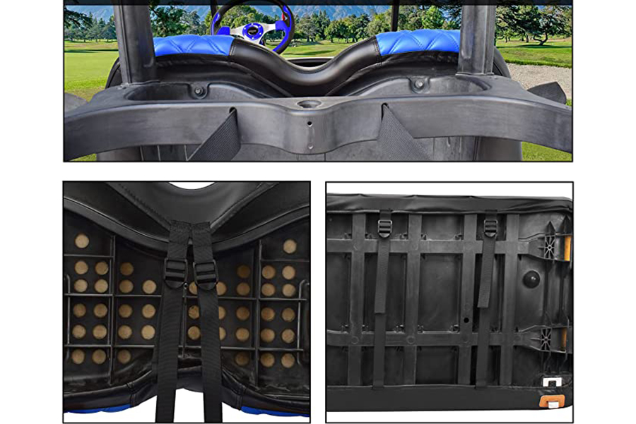Huse pentru scaune pentru cărucior de golf Diamond Blue & Black